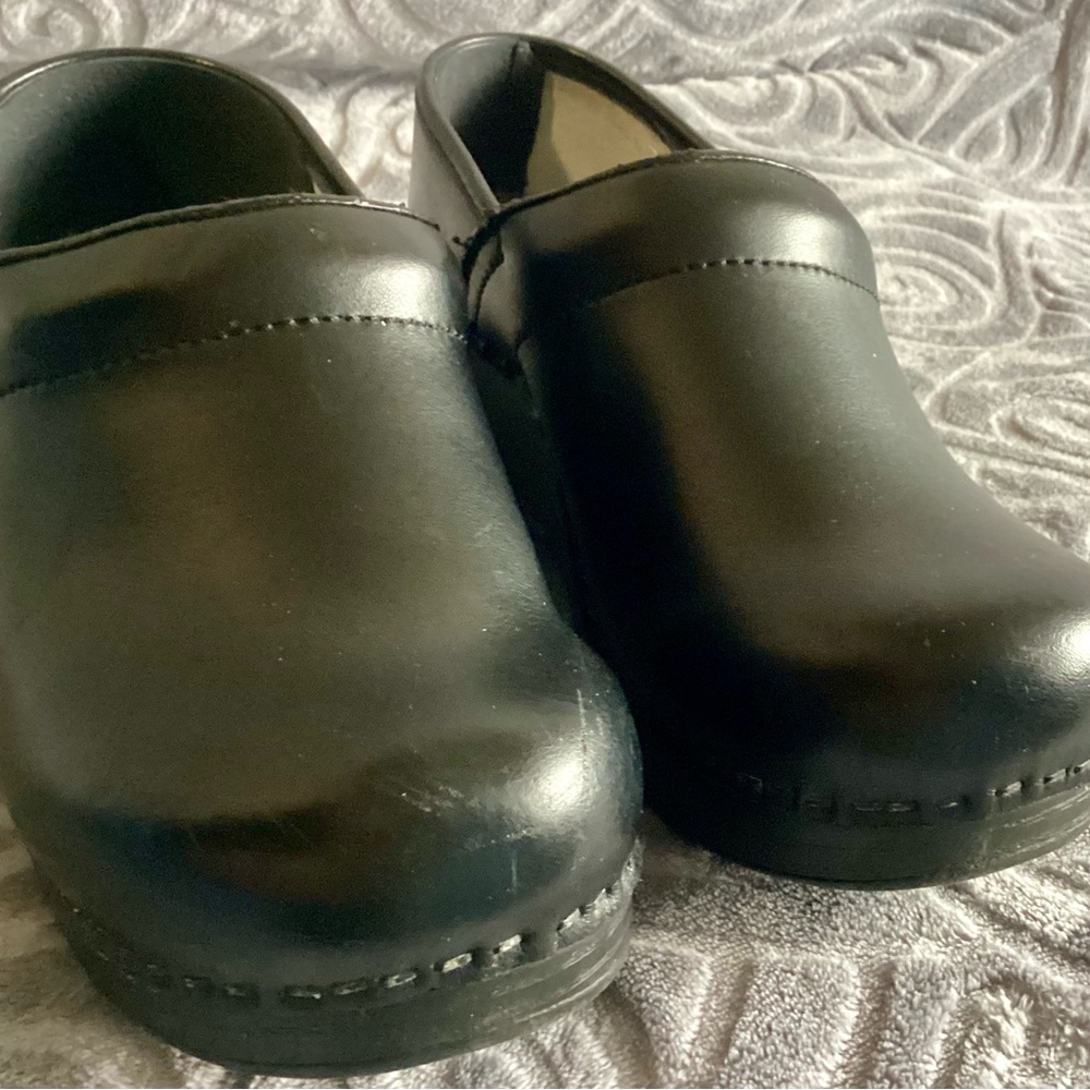 Dansko Black Leather Clogs